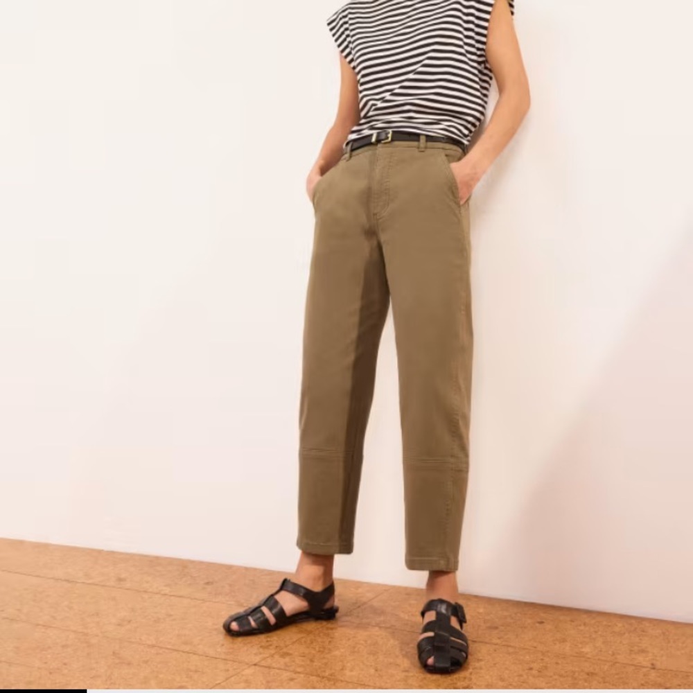 Everlane utility barrel leg pants size 4 olive khaki